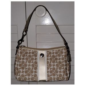 COACH Signature Gold/White Demi Hobo Bag